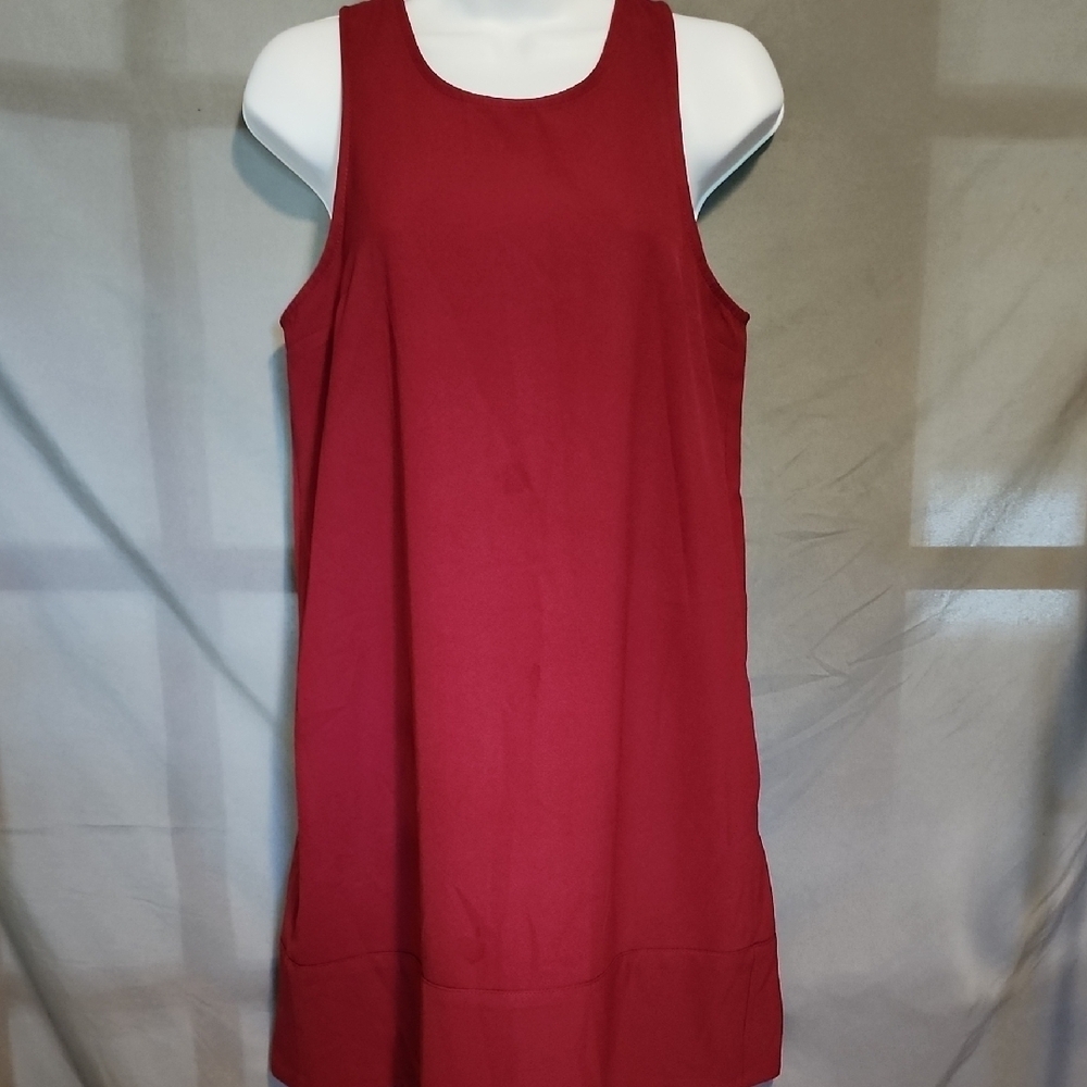 Tildon Red Halter Sundress Mini In XS